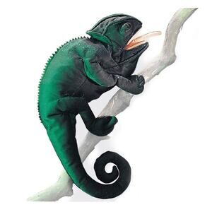 Folkmanis Green Chameleon Hand Puppet Reptile Lover Puppets Toy NWT